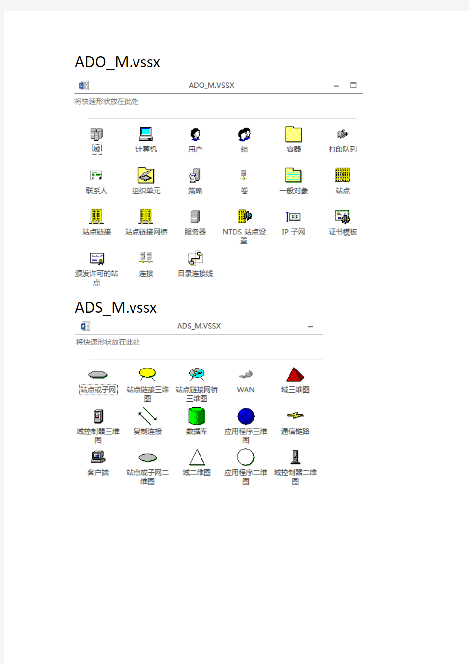 Microsoft Visio 2013系统自带图标元素文件对照图