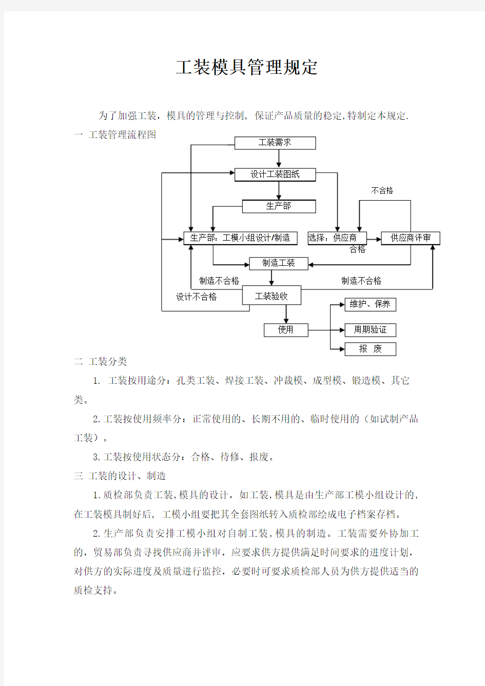 工装模具管理规定