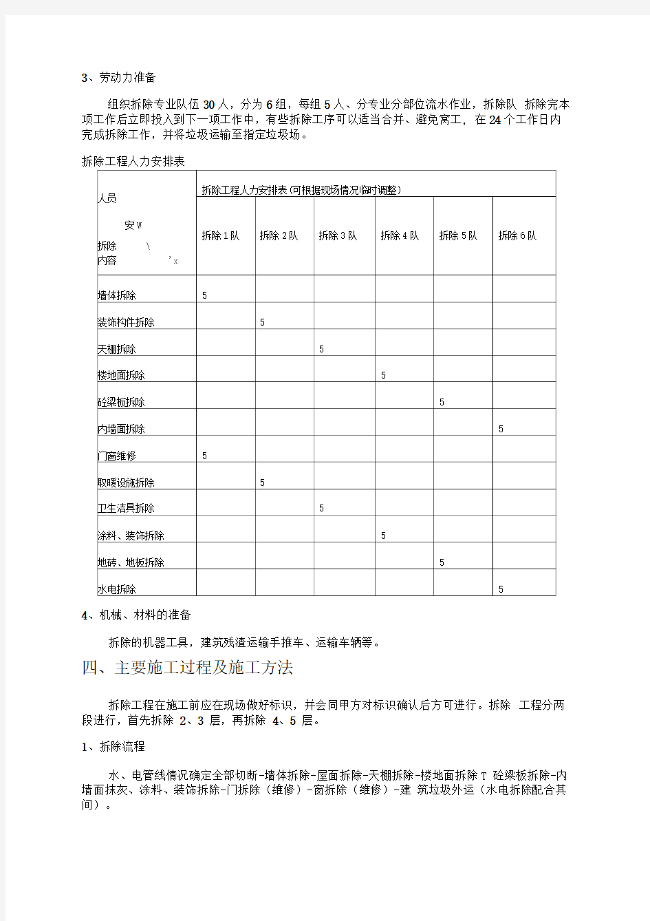 办公楼装饰拆除施工方案