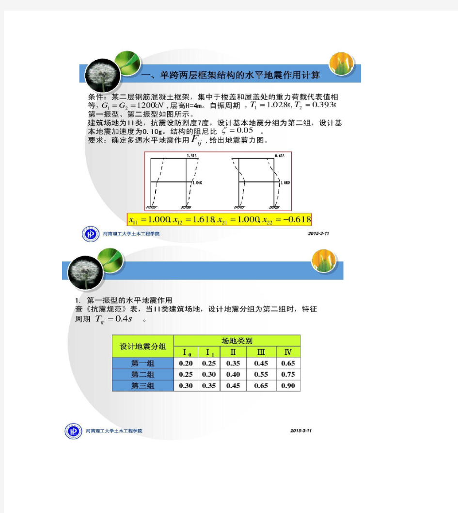 【图文】振型分解反应谱法习题(精)