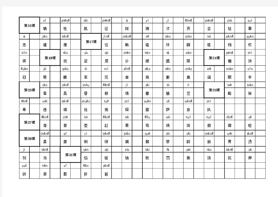 人教版四年级语文下册生字表二组词(带拼音+练习)