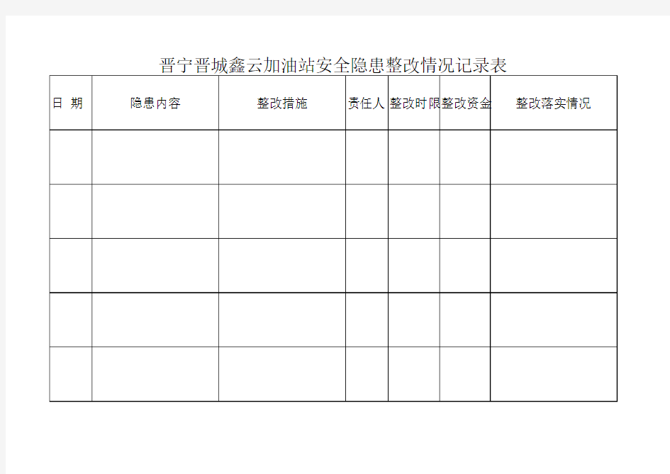 日常巡查检查记录安全管理台账