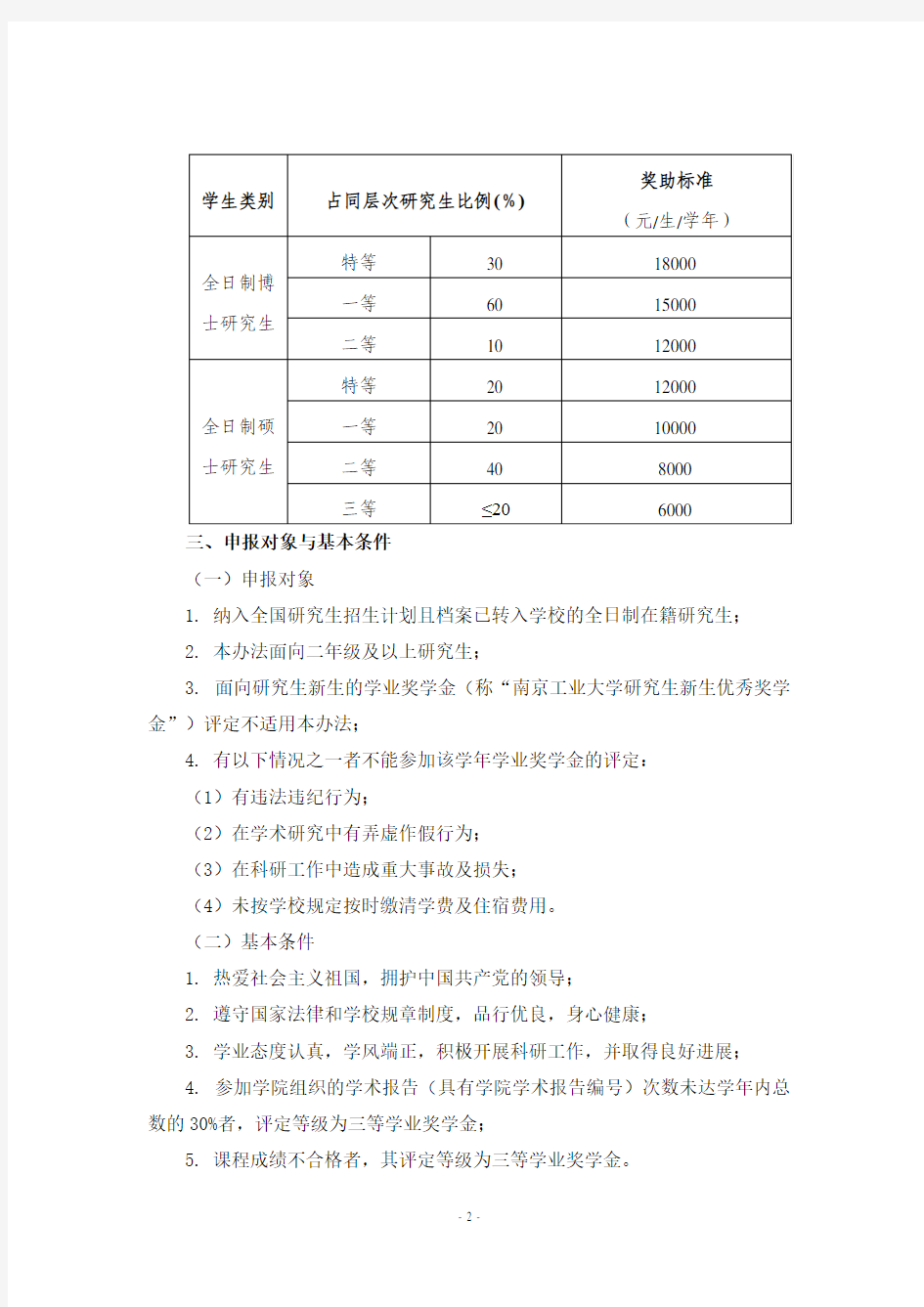 南京工业大学材料科学与工程学院研究生学业奖学金推荐及评选细则(试行)