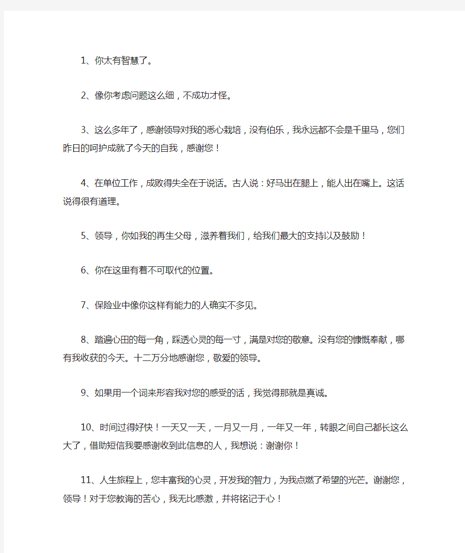 表扬领导的经典语句