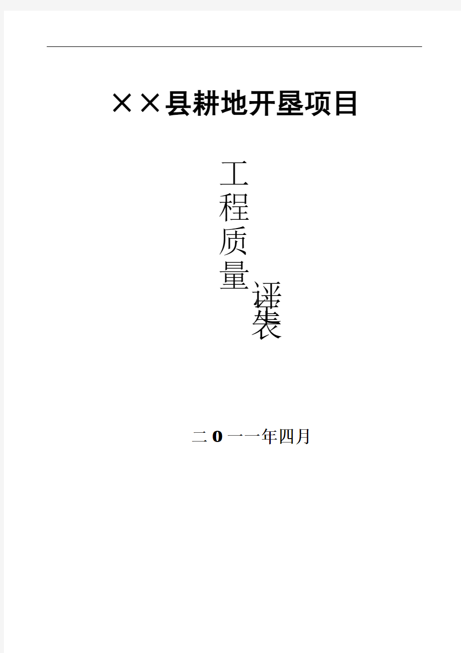 土地整理项目质量评定表格