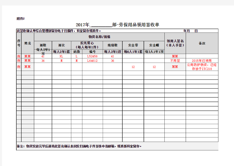 物资发放统计表