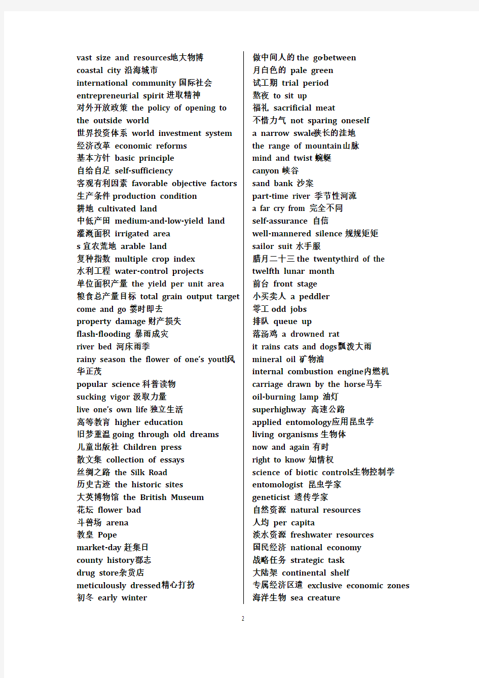 自学考试00087英语互译教程所有大纲单词复习