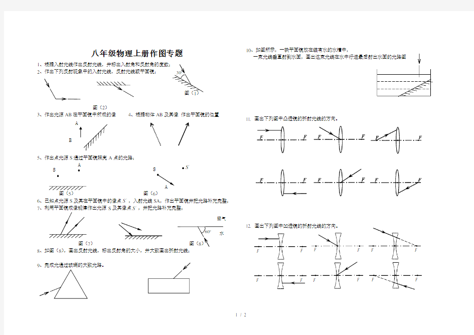 八年级物理上册光学作图专题