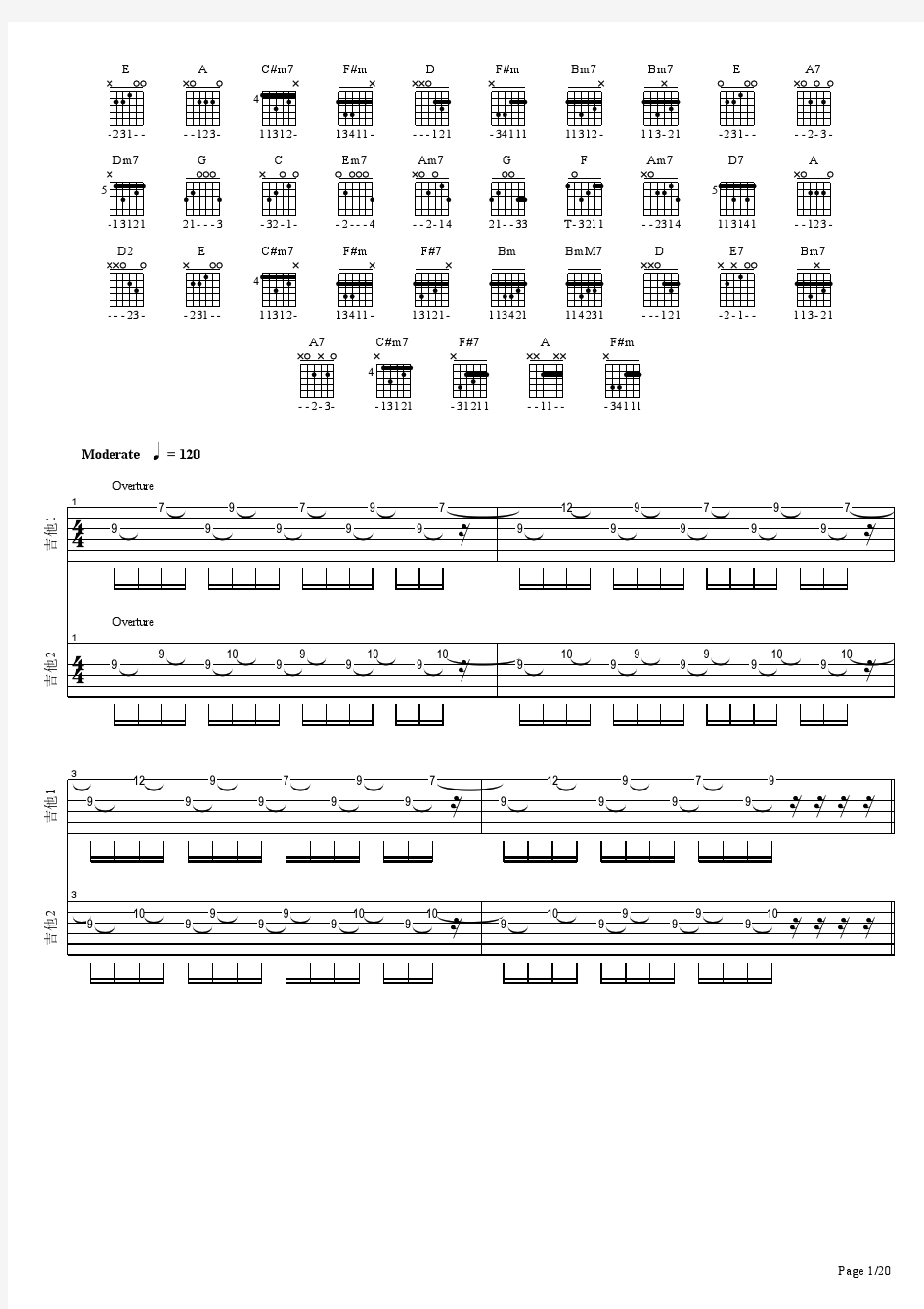 DEPAPEPE - START. 独奏 吉他 谱 指弹 pdf