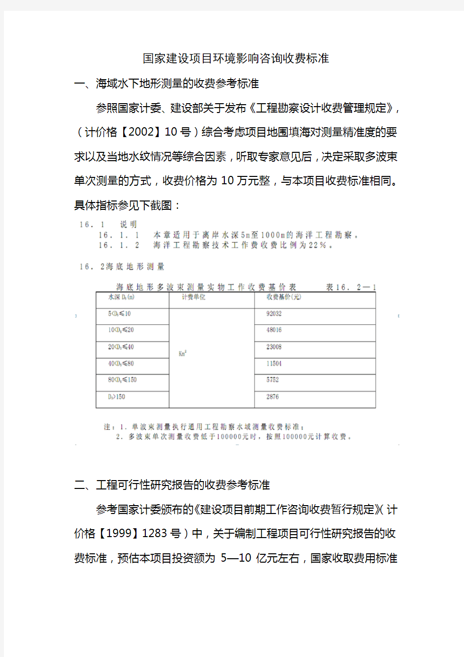 国家环评收费标准明细与比较