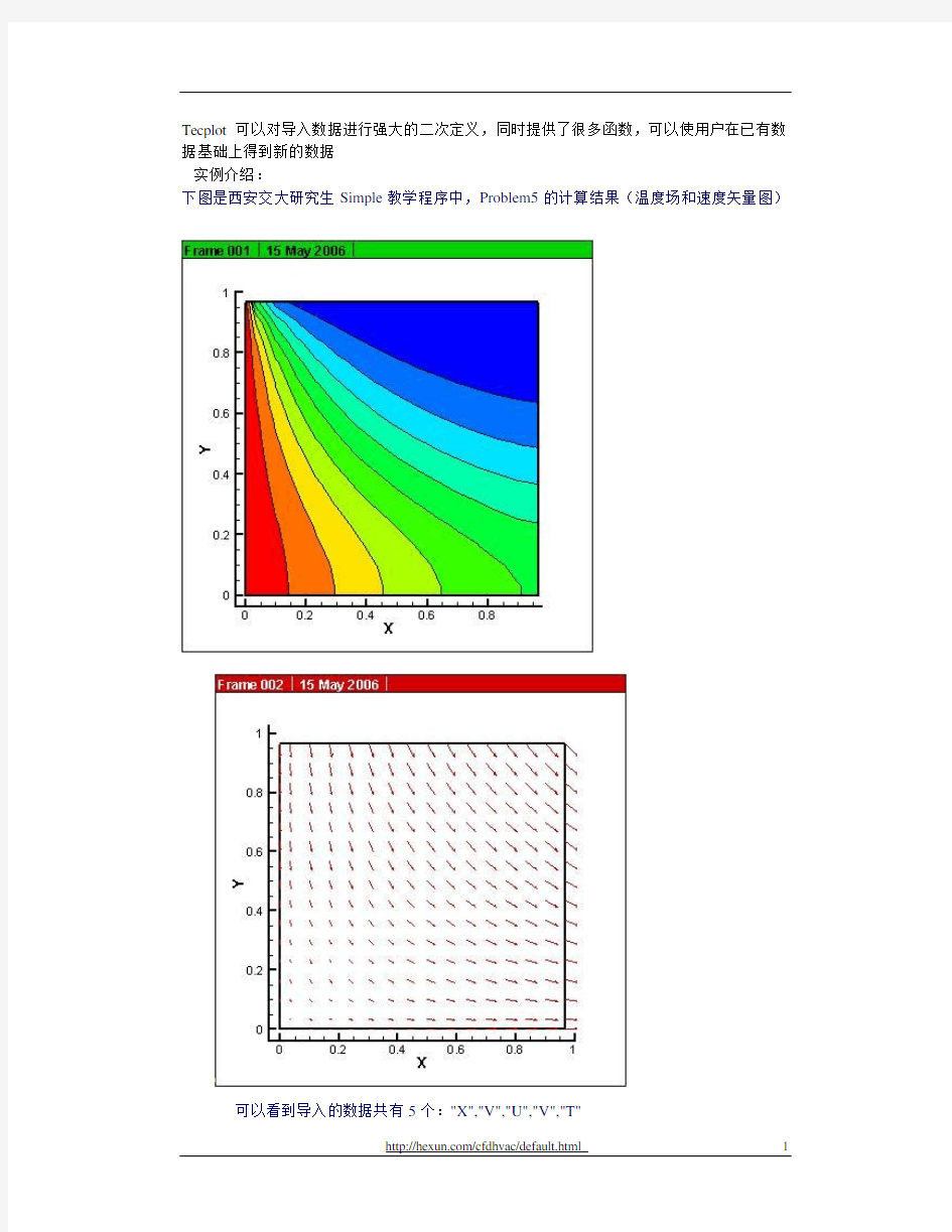 tecplot中公式的用法