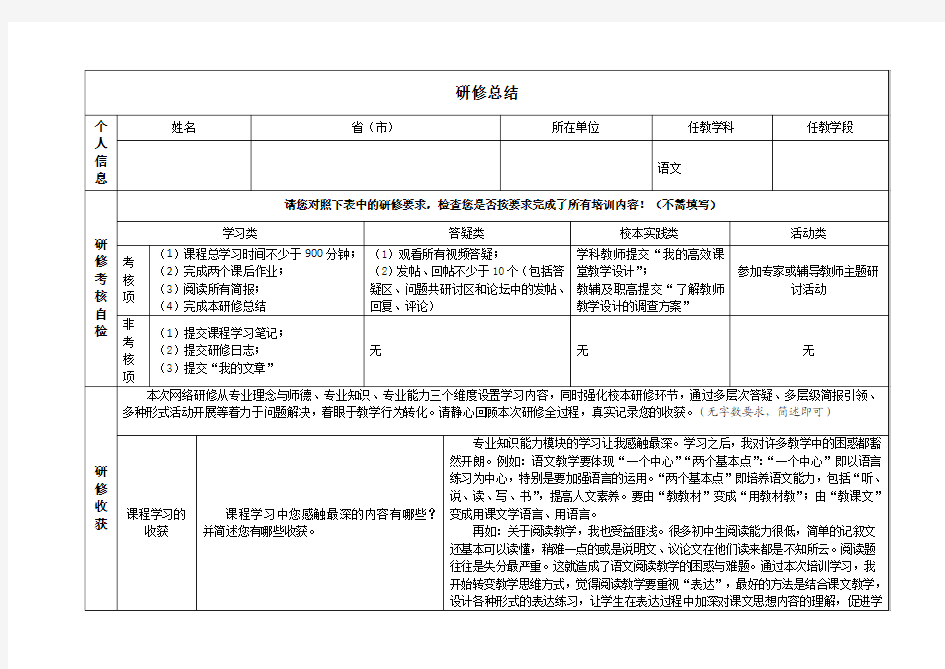 继续教育  研修总结