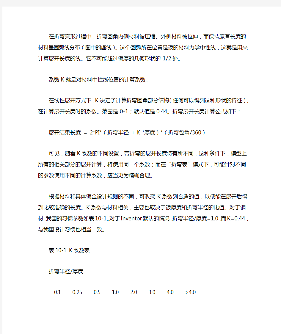 铜牌折弯系数计算