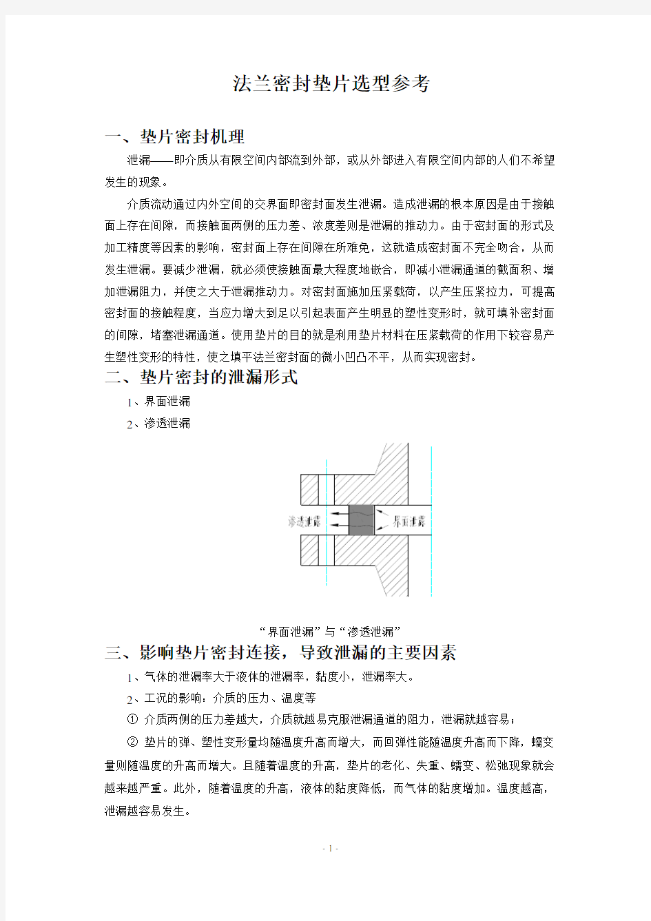 法兰密封垫片选型参考