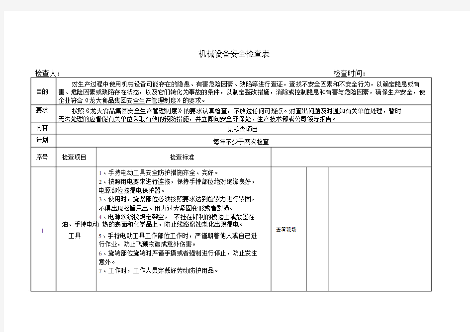 机械设备检查记录表.doc