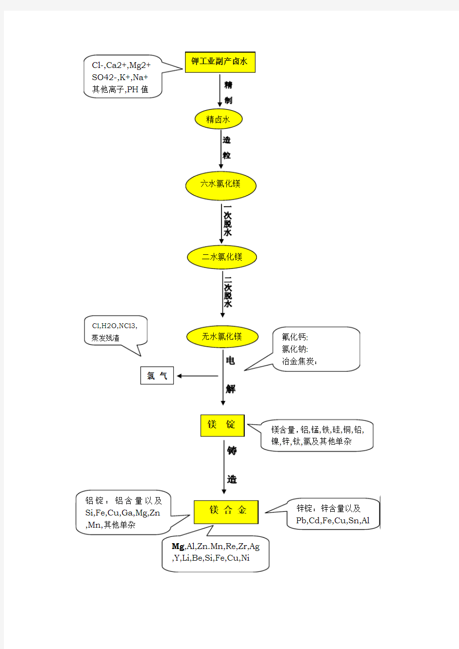 金属镁电解项目工艺流程图