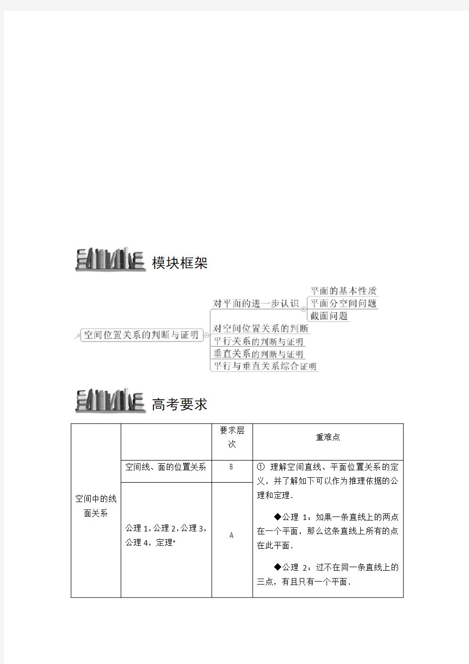 空间位置关系地判断与证明