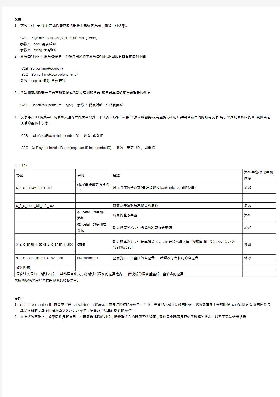 服务器接口需求