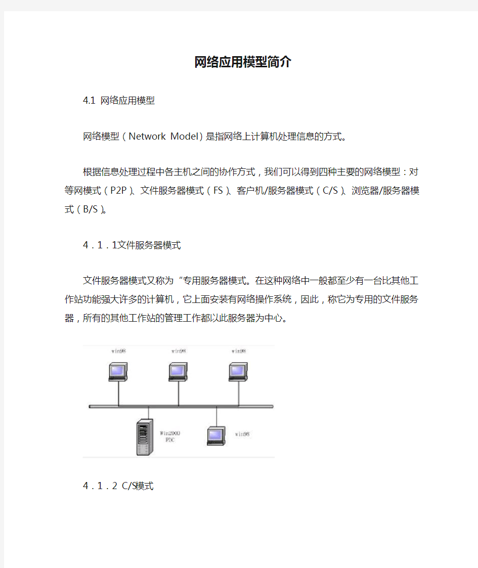 网络应用模型简介