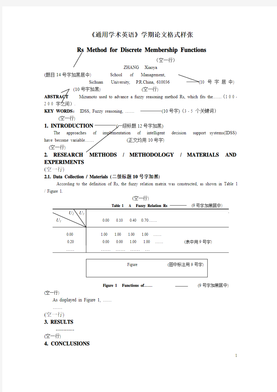 《通用学术英语》学期论文格式