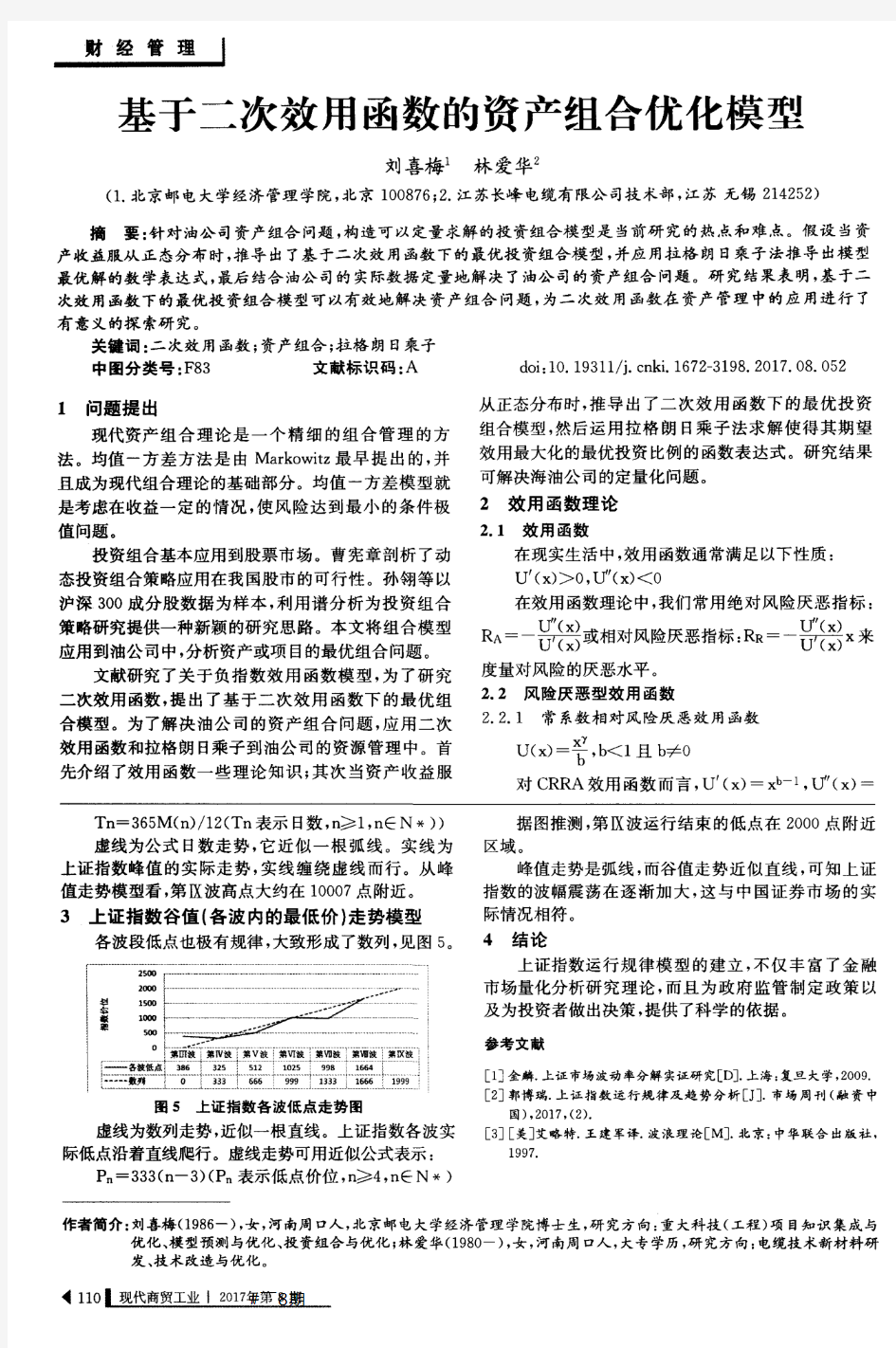 基于二次效用函数的资产组合优化模型