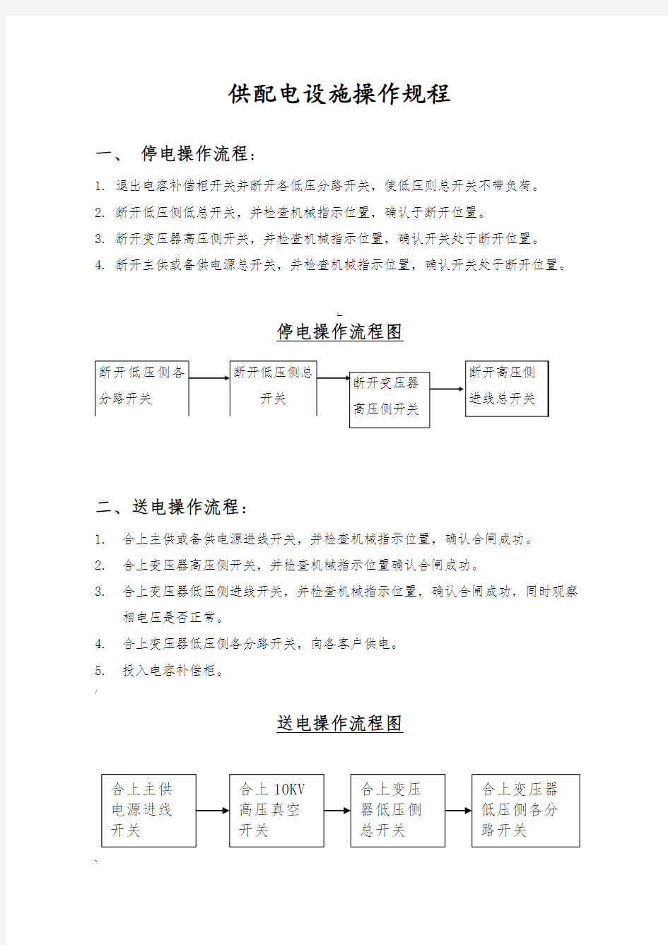 停、送电操作流程