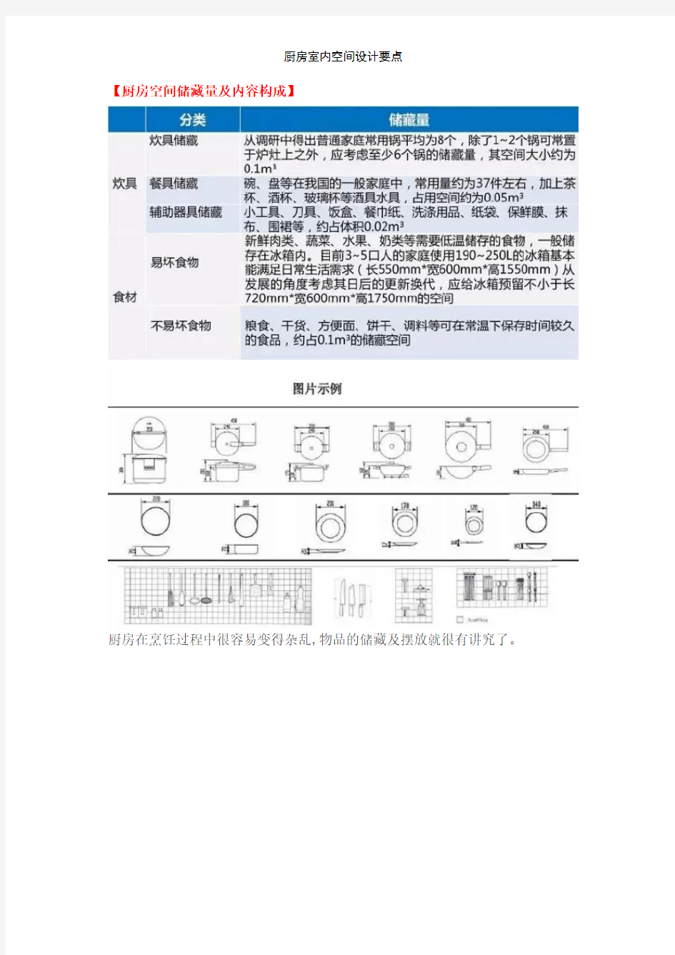 厨房室内空间设计要点