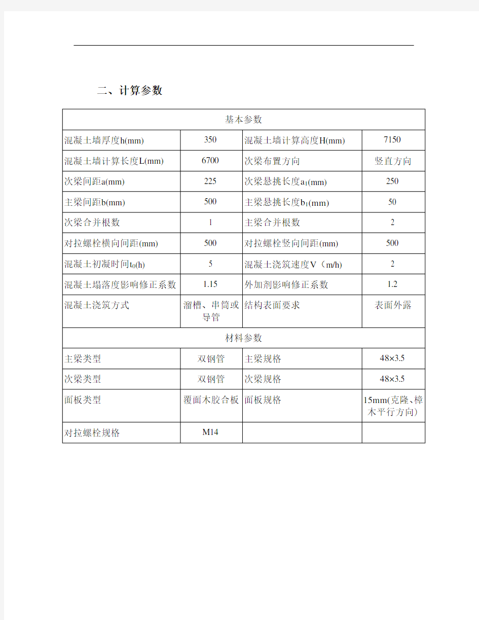 模板验算书解析