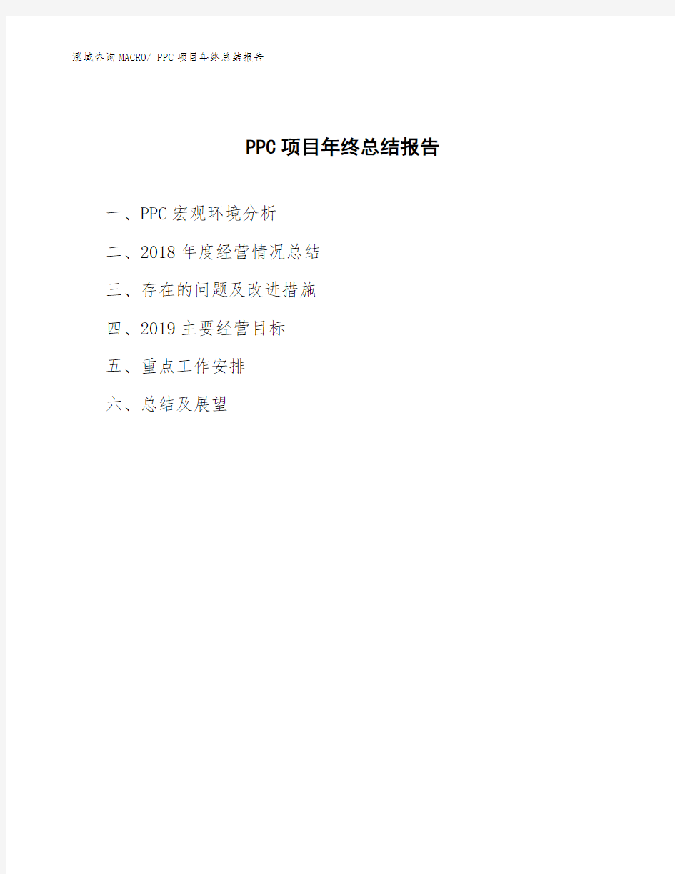 PPC项目年终总结报告