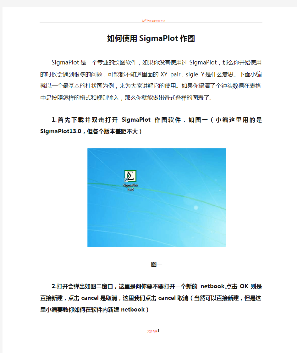 如何使用SigmaPlot作图