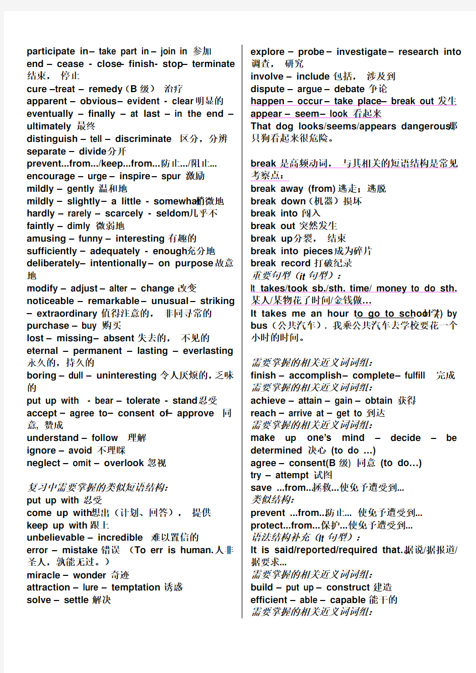 (完整版)英语近义词大全