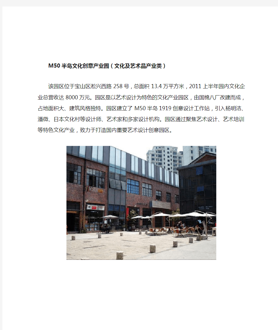 (整理)上海文化创意产业园区.