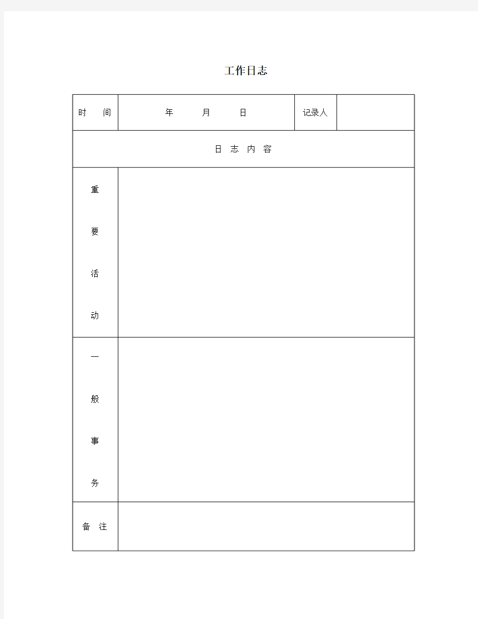 工作日志范文