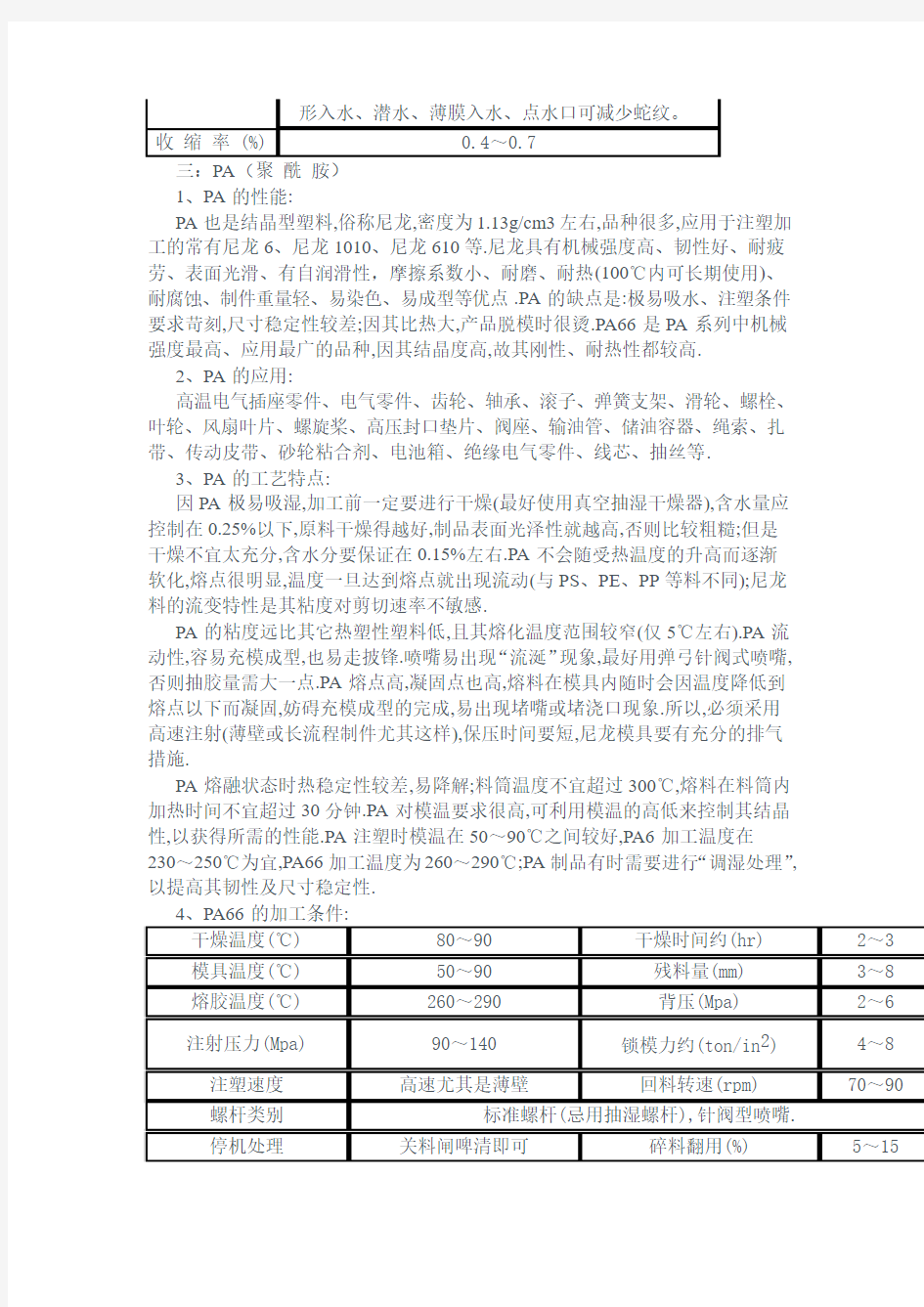 常用七大工程塑料的应用及特性