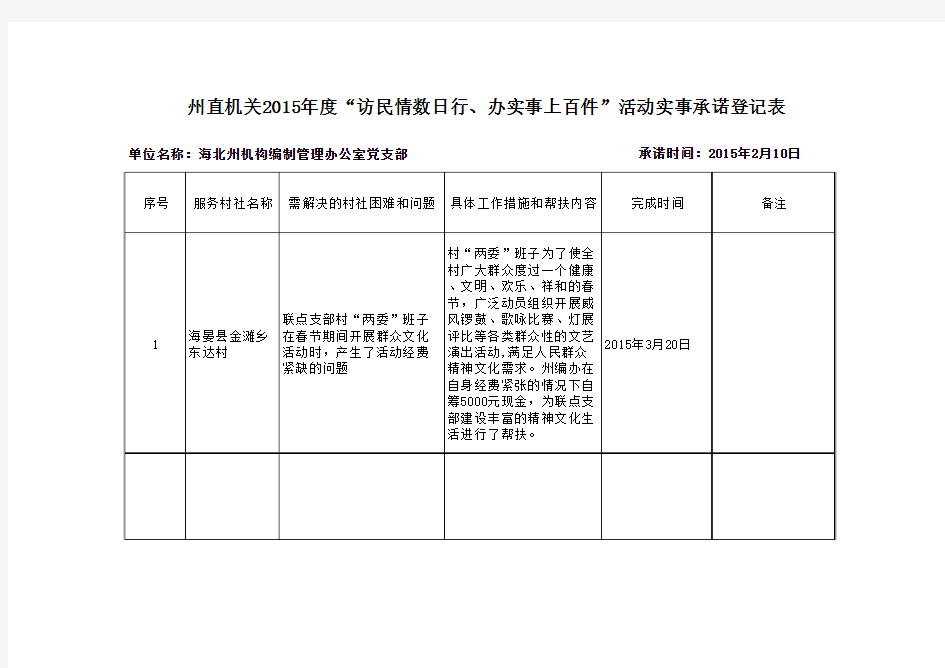 访民情办实事