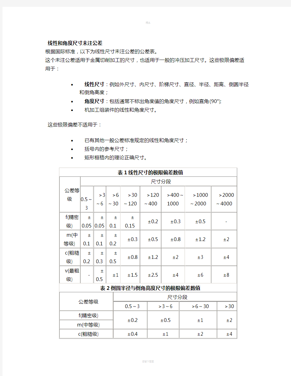 标准公差表