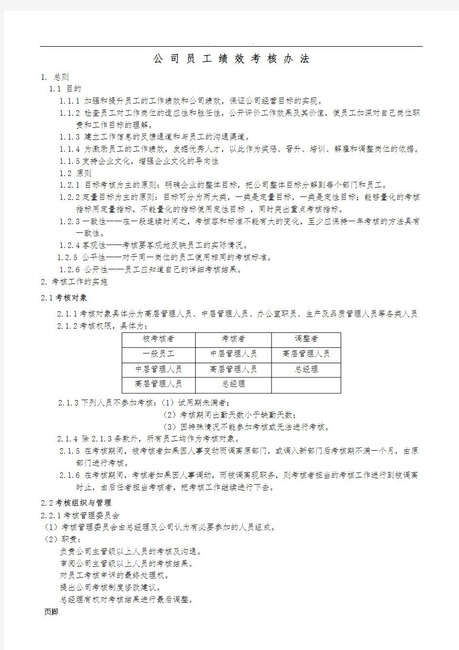 绩效考核制度流程图