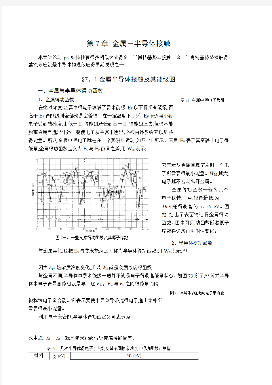 半导体物理学第七章知识点