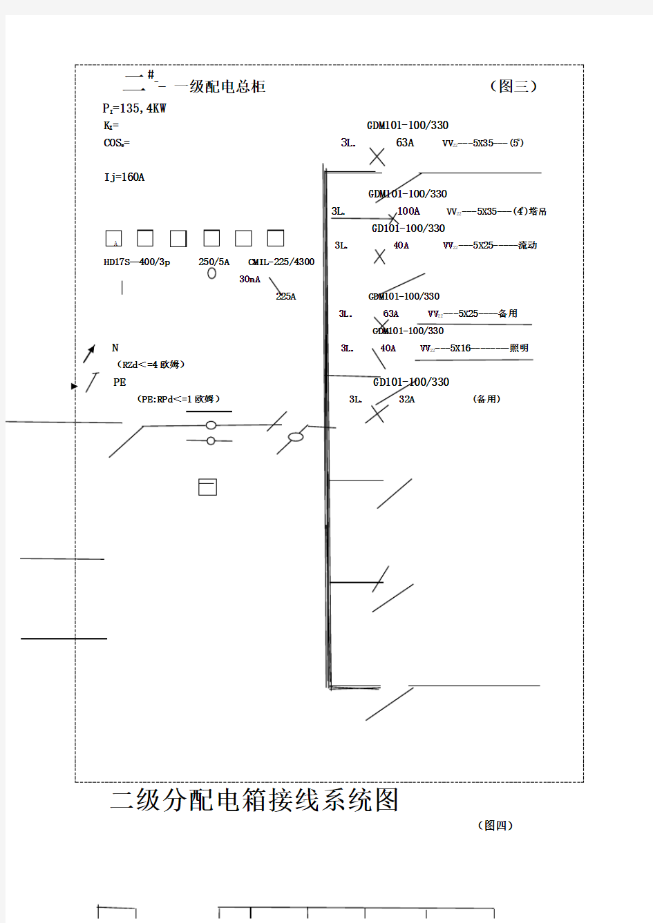 各种配电箱接线系统图