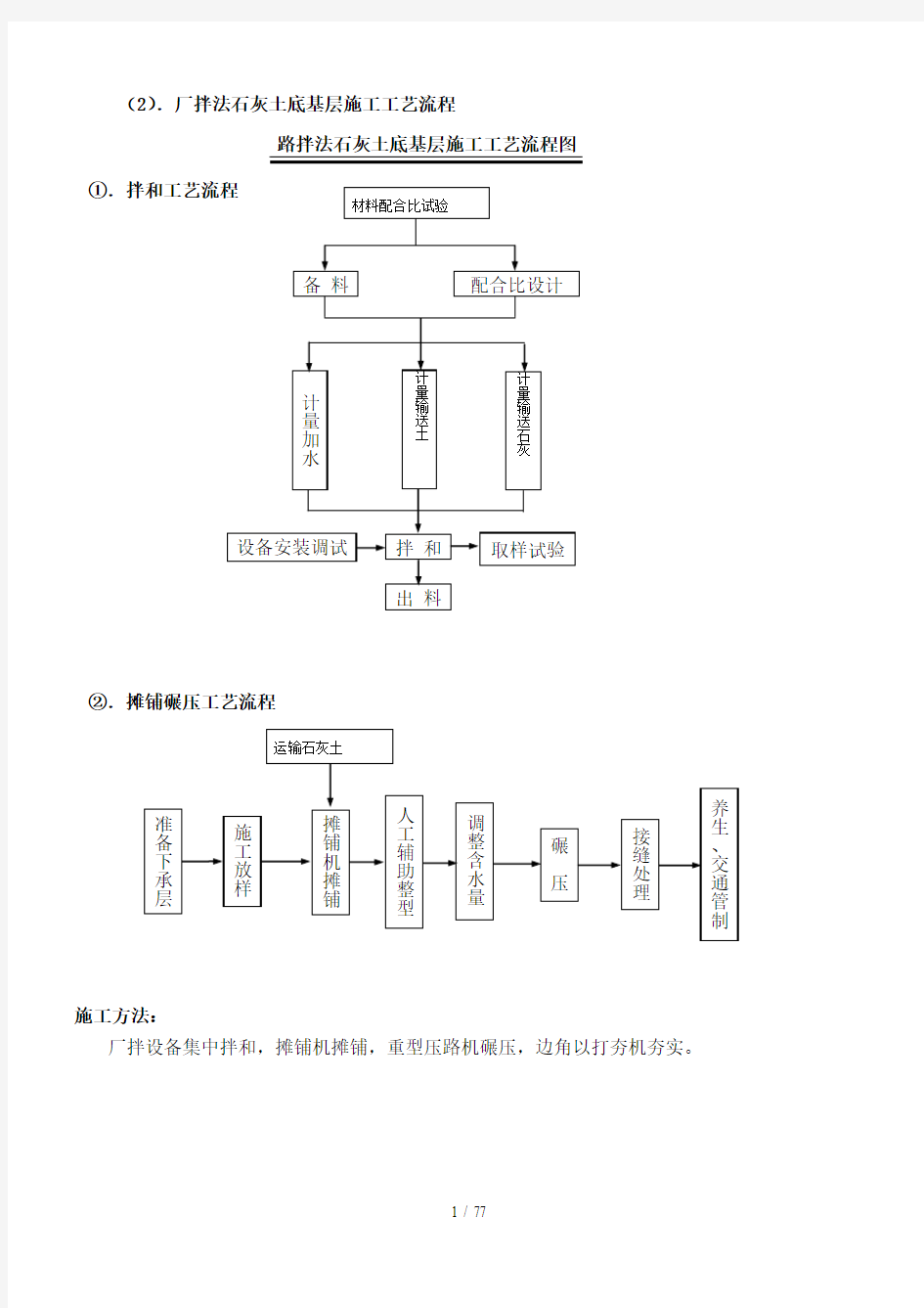 公路施工工艺流程框图