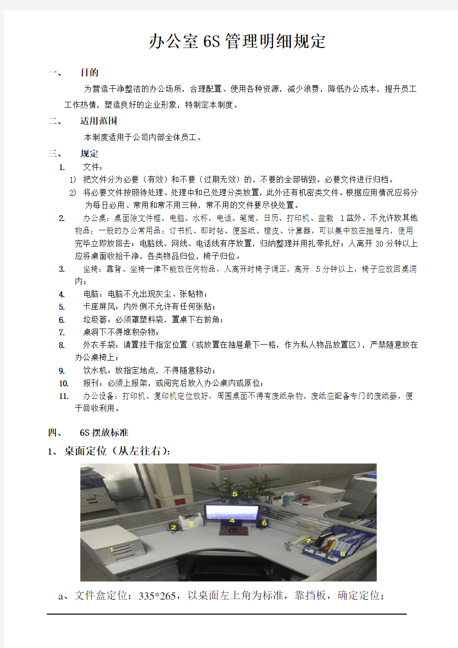 (完整版)办公室6S管理制度