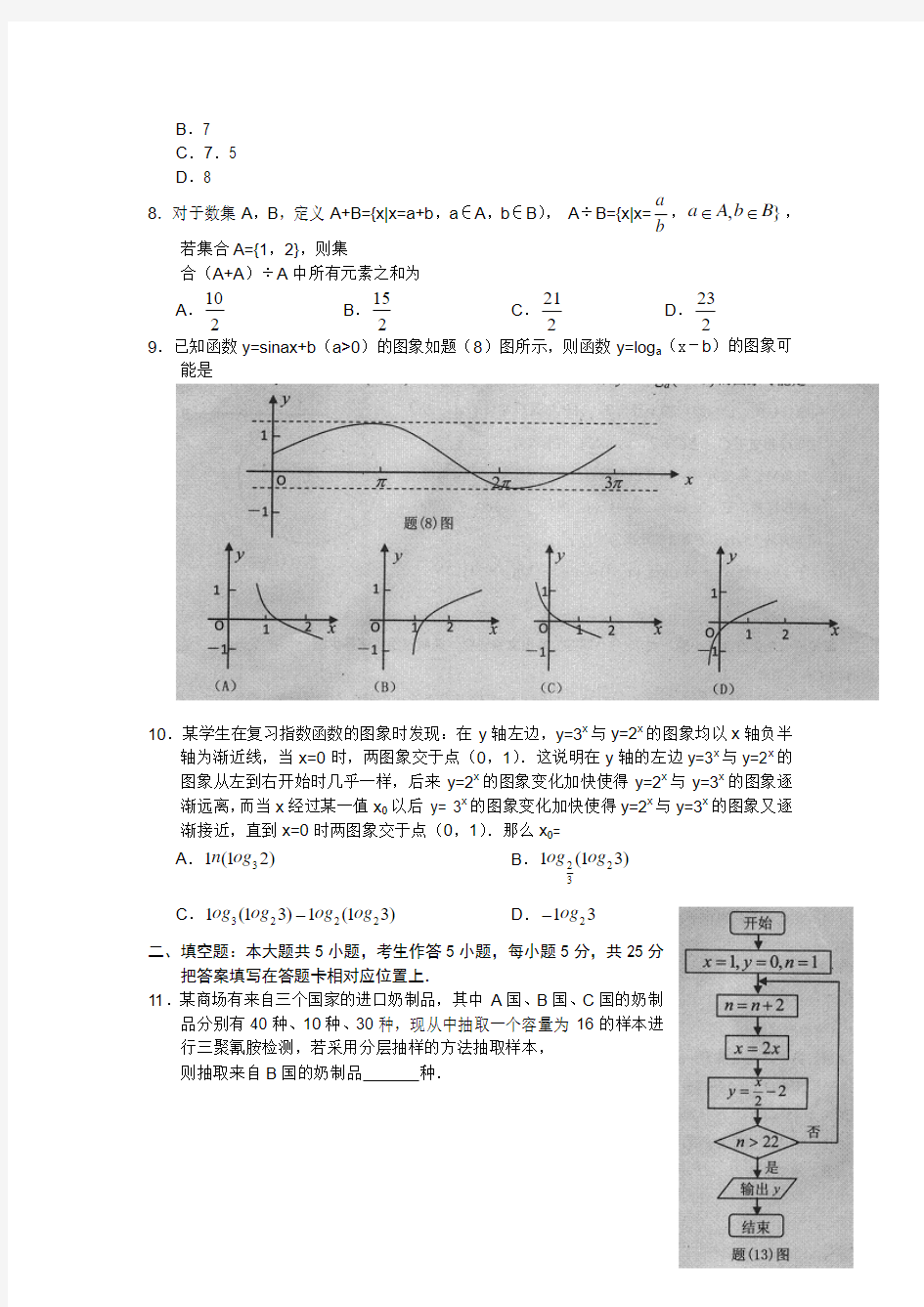 重庆市高三数学高考模拟测试题.doc