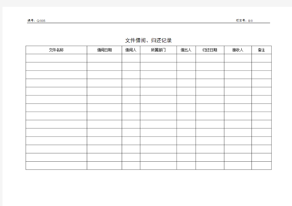 文件借阅、归还记录