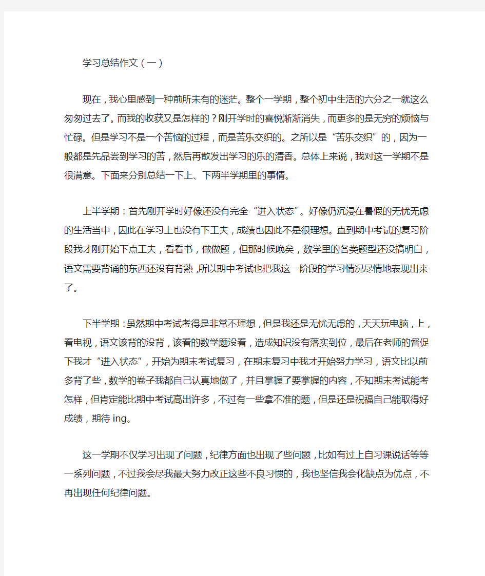 学习总结作文