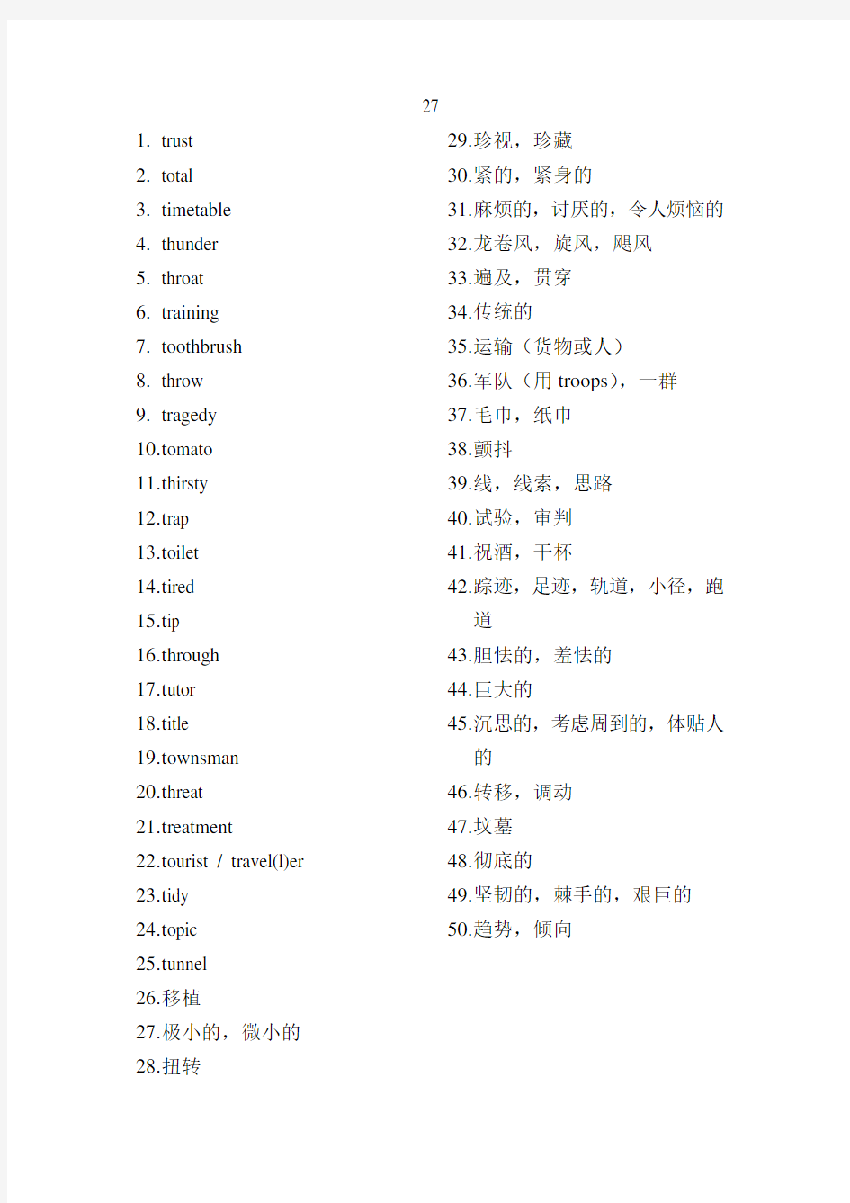 及时雨高考英语词汇默写本上册答案27