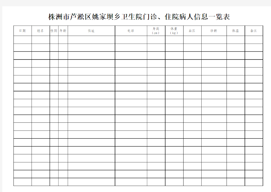 门诊住院病人一览表 (1)