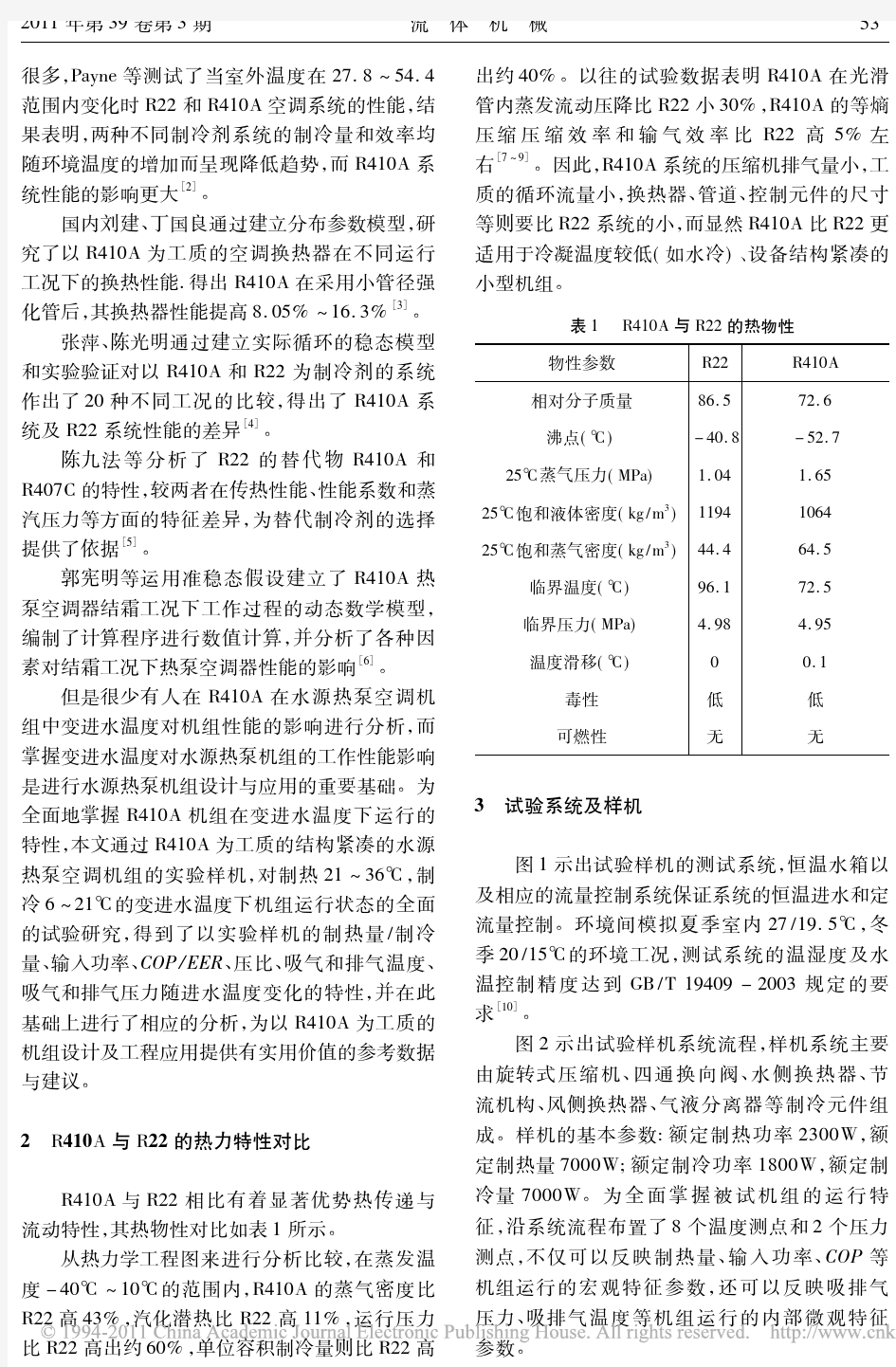 R410A水源热泵空调机组变进水温度运行特性分析