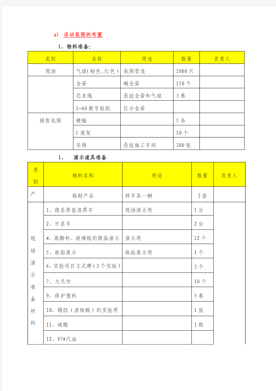 活动氛围的布置