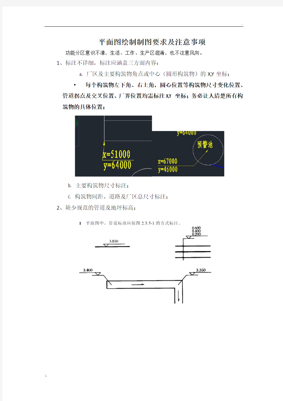 平面图绘制制图要求及注意事项