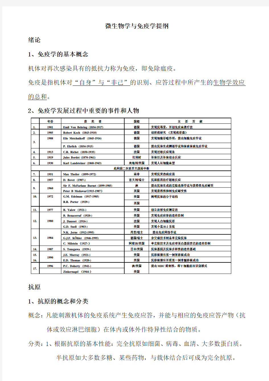 微生物与免疫学复习重点